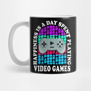 Happiness Is A Day Spent Playing Video Games Funny Mug